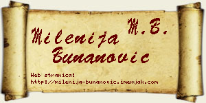 Milenija Bunanović vizit kartica
